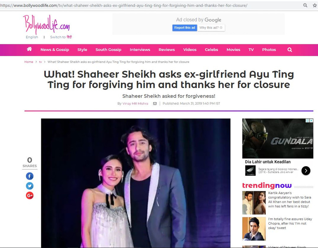 Pertemuan kembali Ayu Ting Ting dan Shaheer Sheikh dibahas di media India