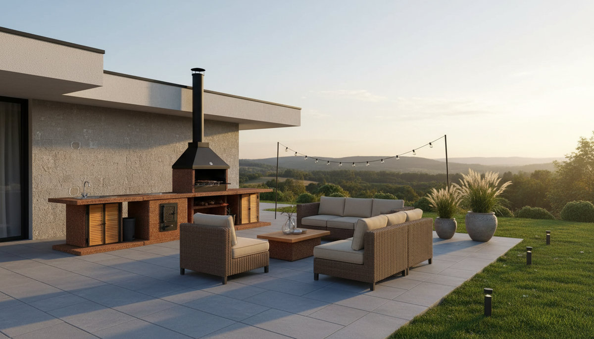 Различные блоки для сборки барбекю-зоны Модули барбекю-комплекса