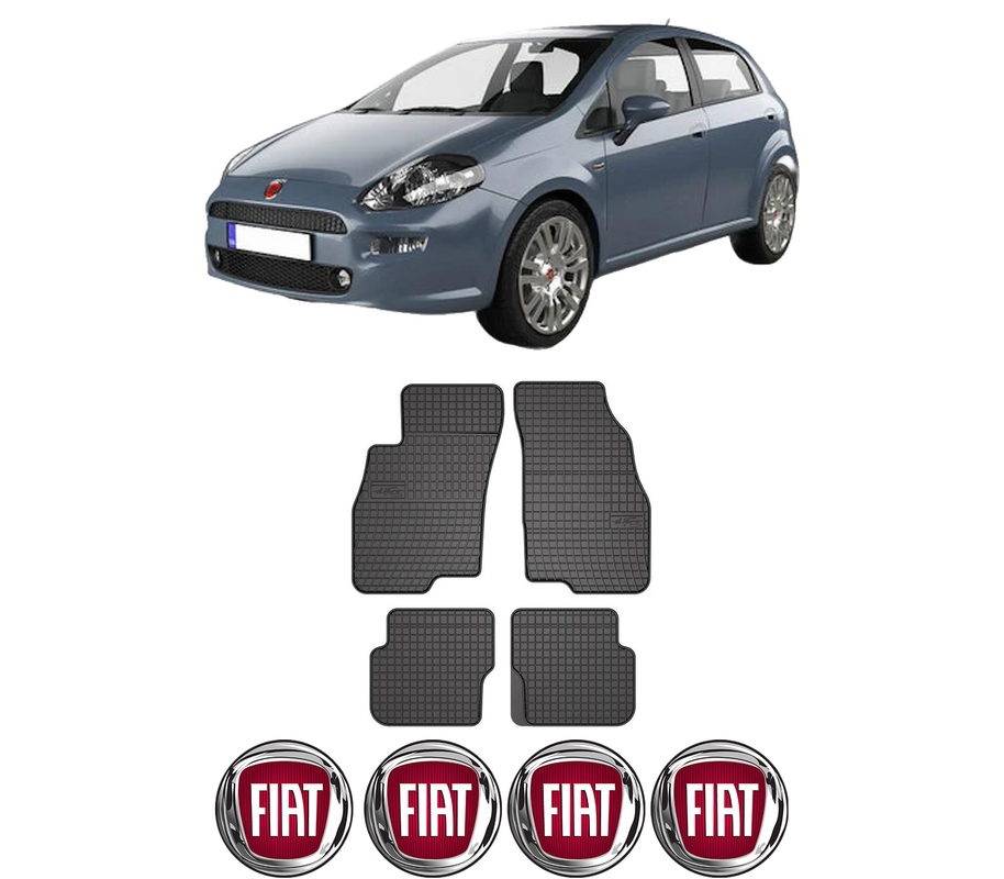 Set covorase presuri FIAT PUNTO Hatchback Van (199_) din 2009-2012, auto, din cauciuc thermoplastic, 4 Stickere auto cu FIAT