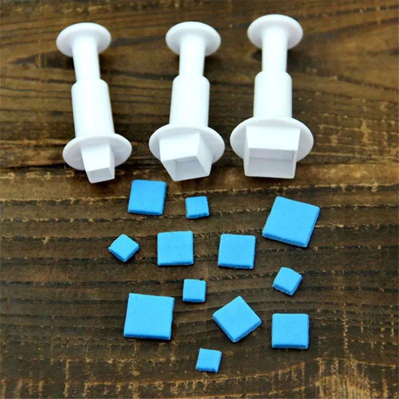 set molde cortador cuadro para pasta de foma fondant tortas