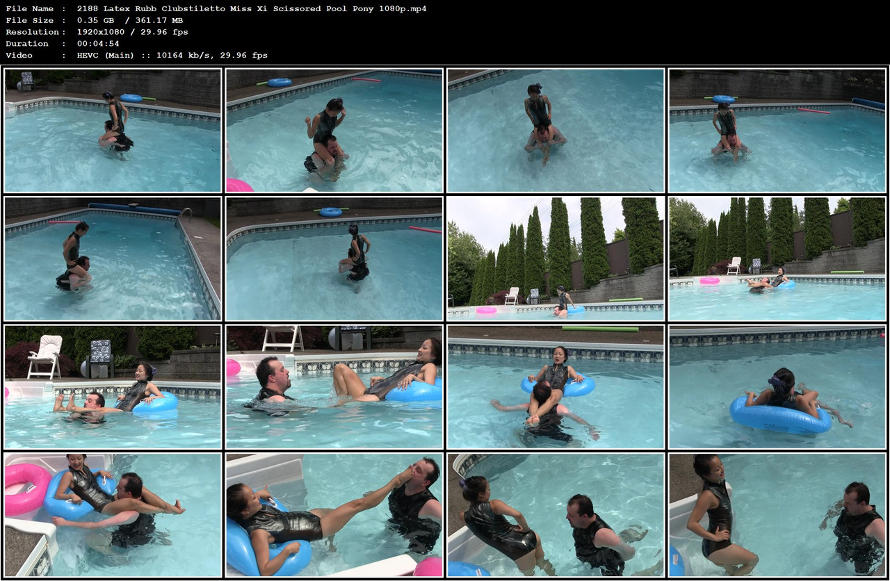 2188 Latex Rubb Clubstiletto Miss Xi Scissored Pool Pony 1080p mp4