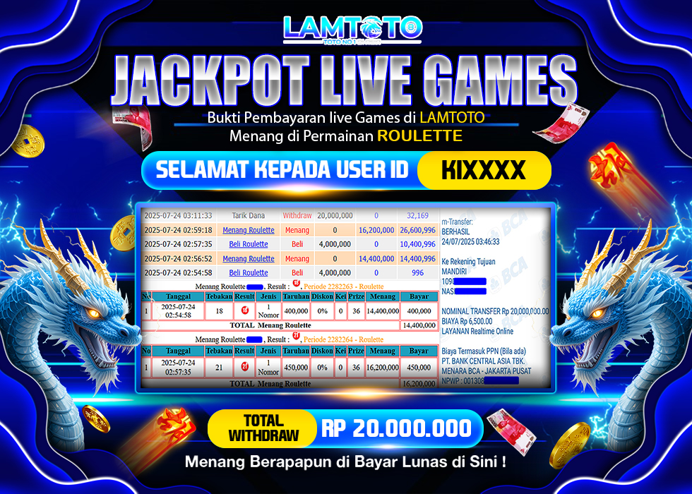 BUKTI JACKPOT LUNAS LAMTOTO