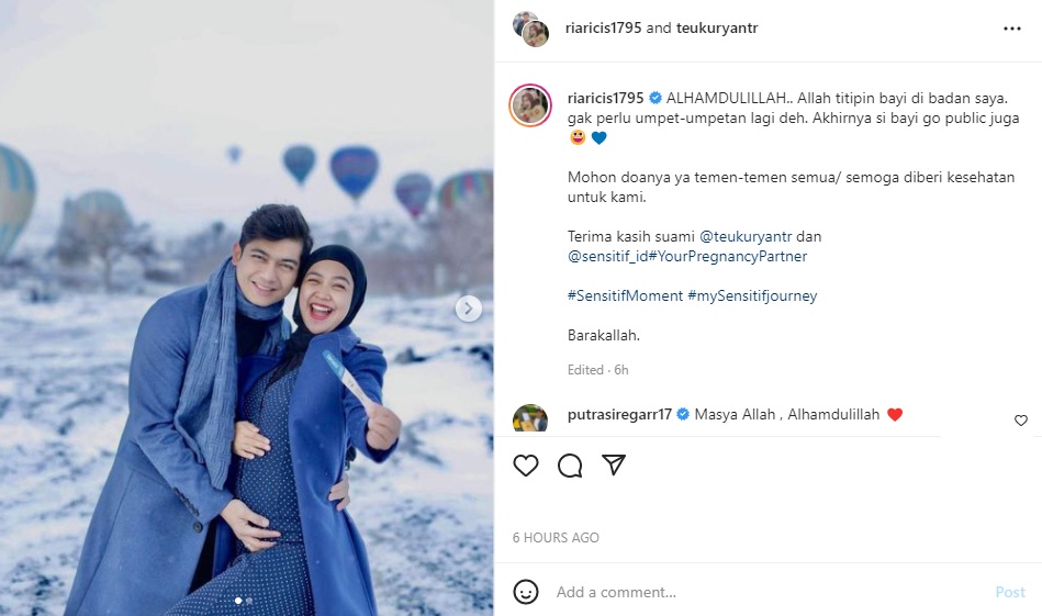 Ria Ricis dan Teuku Ryan mengumumkan kehamilan anak pertama mereka.