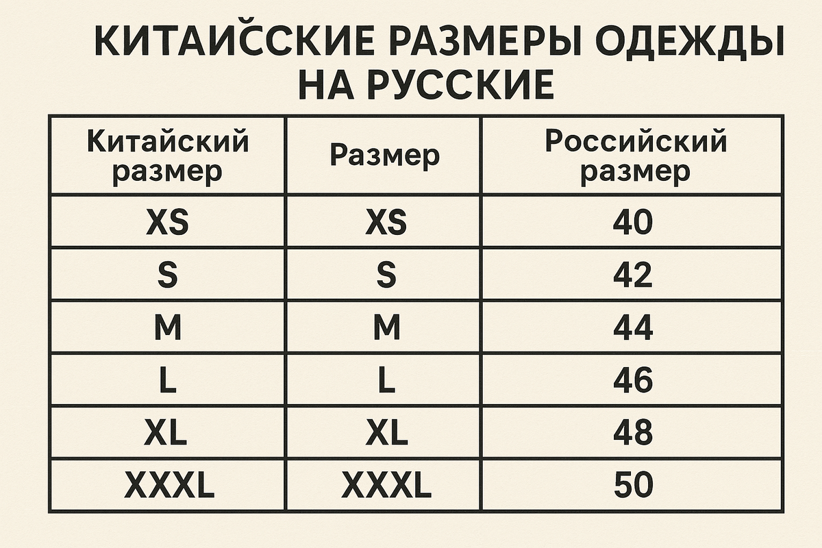 Китайские размеры одежды: как выбрать без ошибок