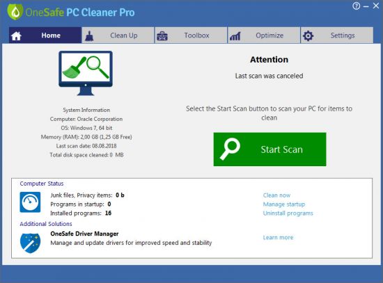 OneSafe PC Cleaner Pro 7.0.3.66