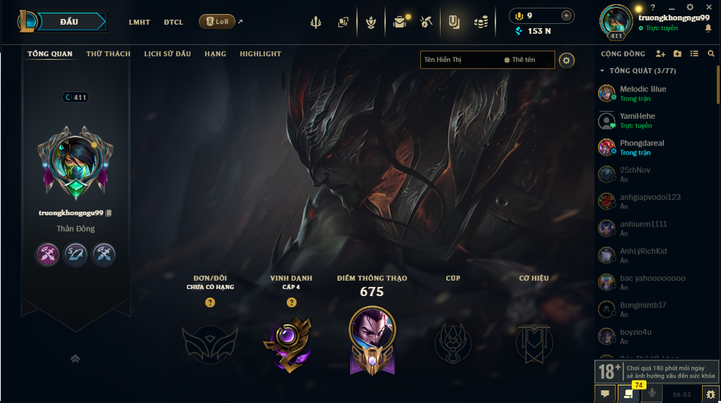 Acc LMHT # - Không Khung