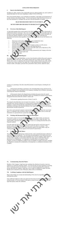 Legal Hold Notice