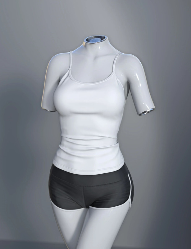 dForce SU Shorts Vest Suit for Genesis 9, 8.1, and 8 Female