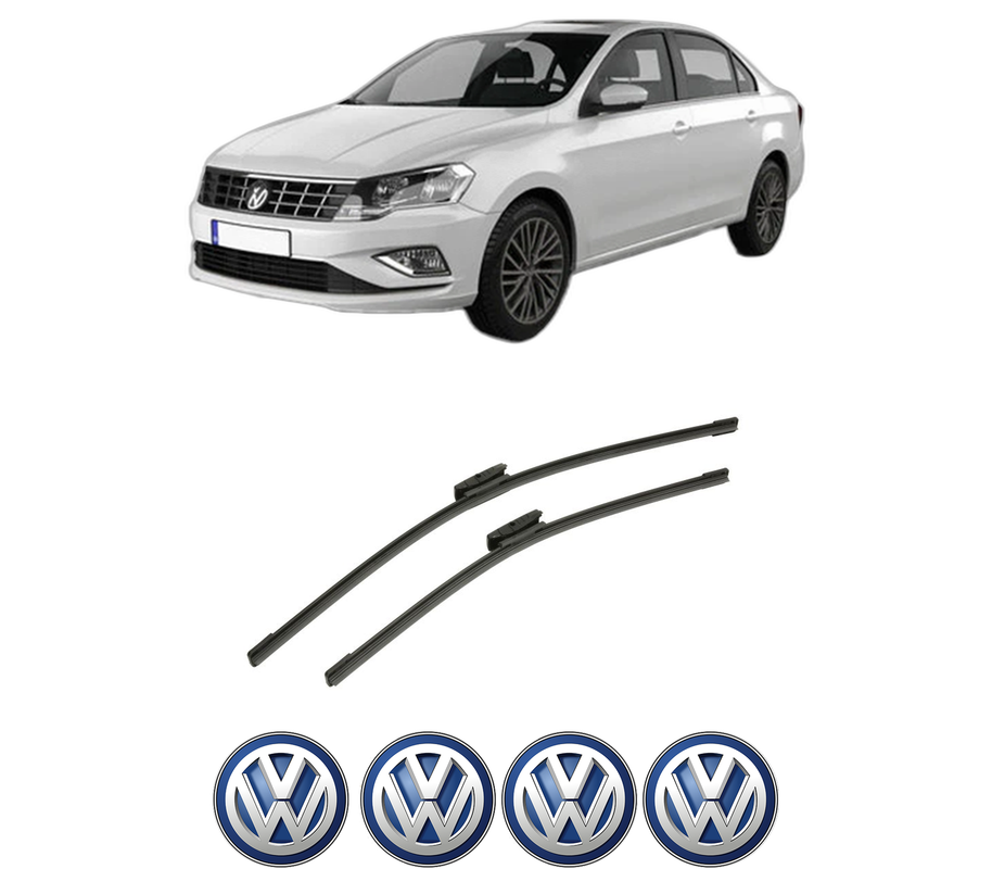 Set stergatoare auto Volkswagen JETTA IV (162, 163, AV3, AV2) din 2010-2018, pentru parbriz auto, 2 bucati, Bosch Aerotwin Multi, din cauciuc siliconat rezistent, 4 Stickere Auto Volkswagen