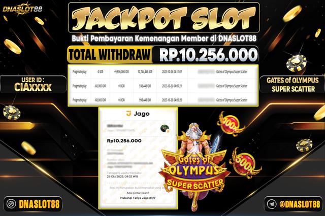 JACKPOT SLOT GATES OF OLYMPUS SUPER SCATTER 26 OCTOBER 2025