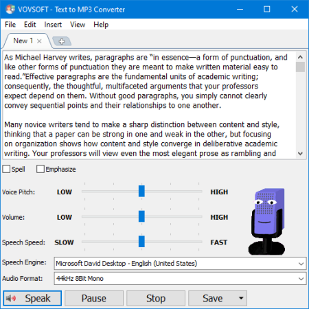 VovSoft Text to MP3 Converter 2.3