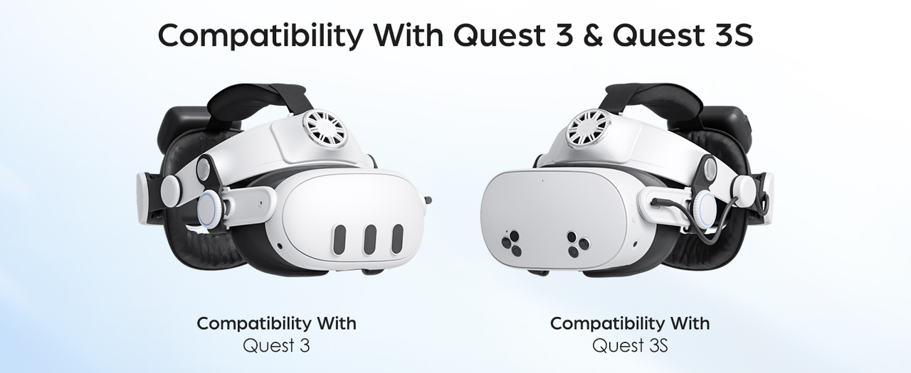 KKCOBVR Q3U 10000mAh Battery Head Strap for Meta Quest 3 & Quest 3S Triple Fan - Image 1