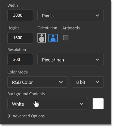 new-document-settings
