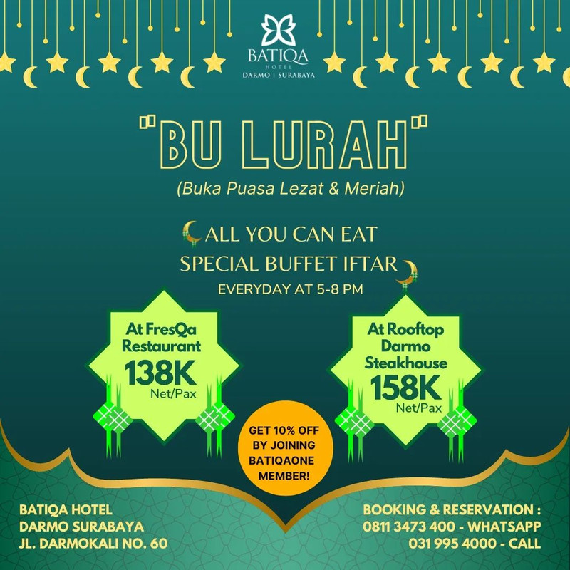 Batiqa Hotel, hotel di Surabaya yang menawarkan paket bukber all you can eat.
