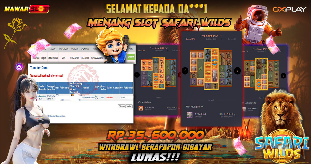 Bukti Jackpot Safari Wilds: Kemenangan Spektakuler di Mawarslot!