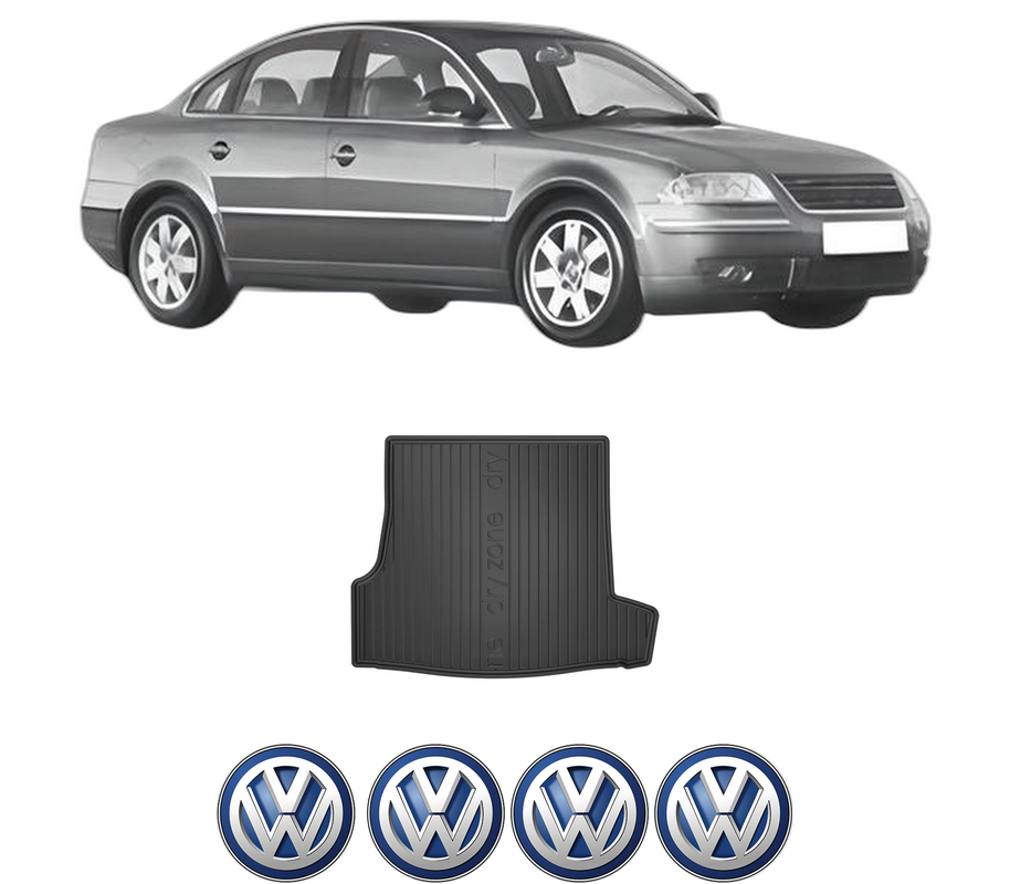 Tavita Portbagaj Volkswagen PASSAT B5.5 (3B3) din 2000-2005, Protectie Portbagaj Auto, 4x Stickere auto cu Volkswagen