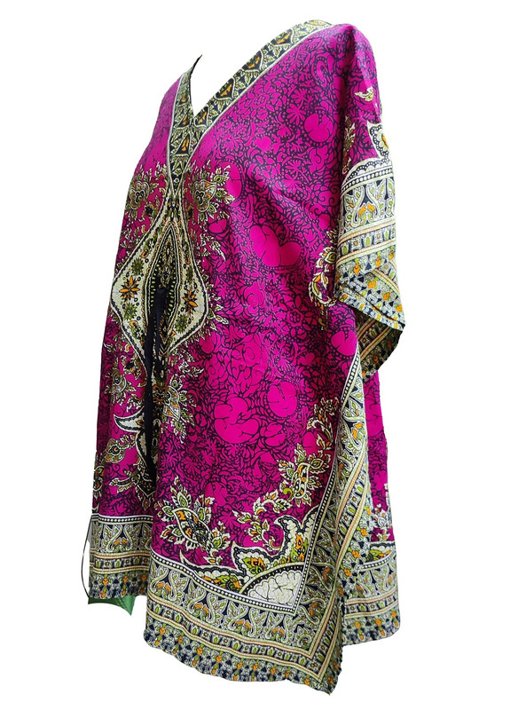 Women Kaftan Short Maxi Kaftan Hippy Boho Tunic Plus Size Dress Nightdress - Picture 12 of 33