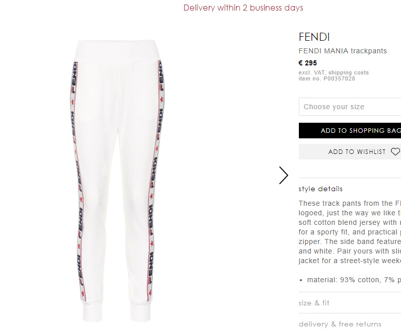 Fendi X Fila trackpants