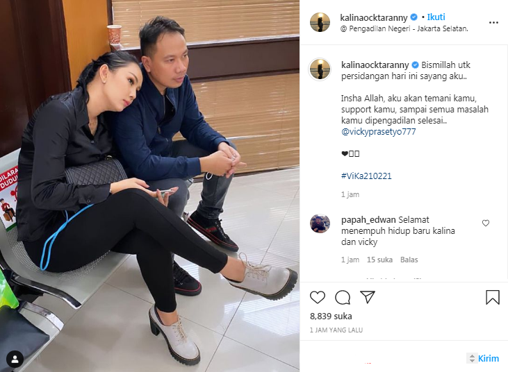 Kalina Ocktaranny dampingi Vicky Prasetyo sidang lanjutan