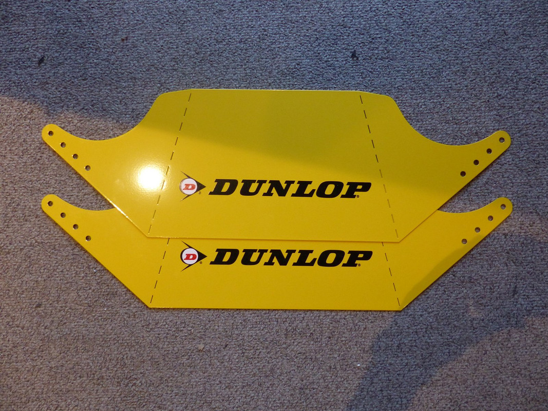 LOT OF 2 JAMESCO MOTORCYCLE TIRE STAND YELLOW DUNLOP