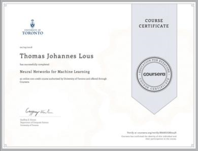 Coursera - Neural Networks for Machine Learning (University of Toronto)