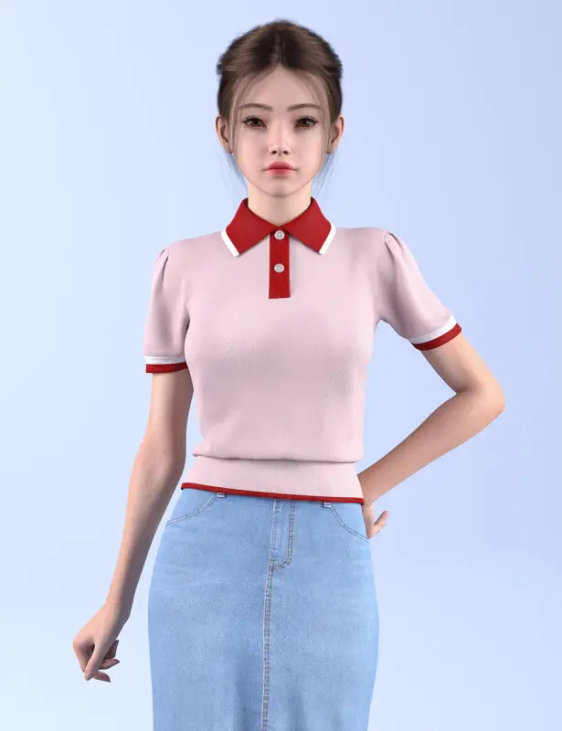 dForce HnC25 Denim Longskirt Outfit for Genesis 9
