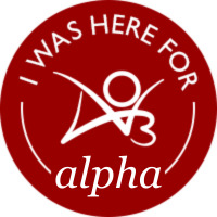 Circular
badge with the words 'I was here for omega' with an AO3 logo