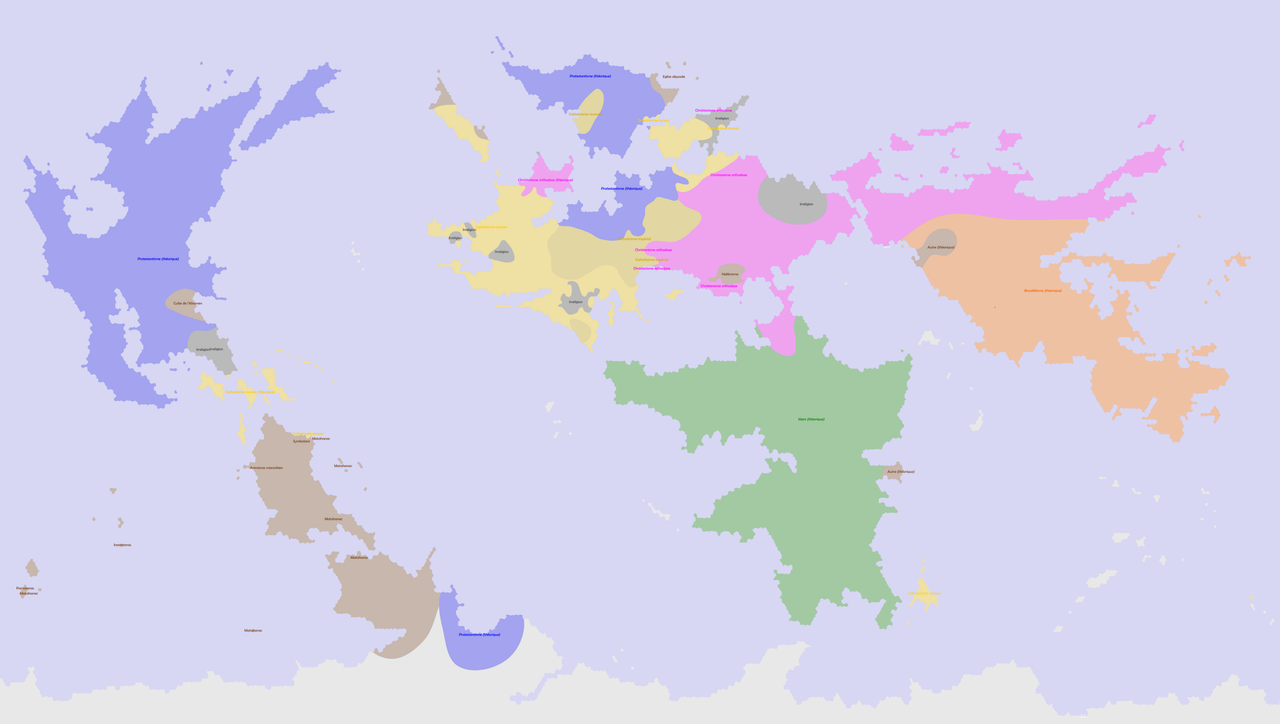 Carte des religions du globe