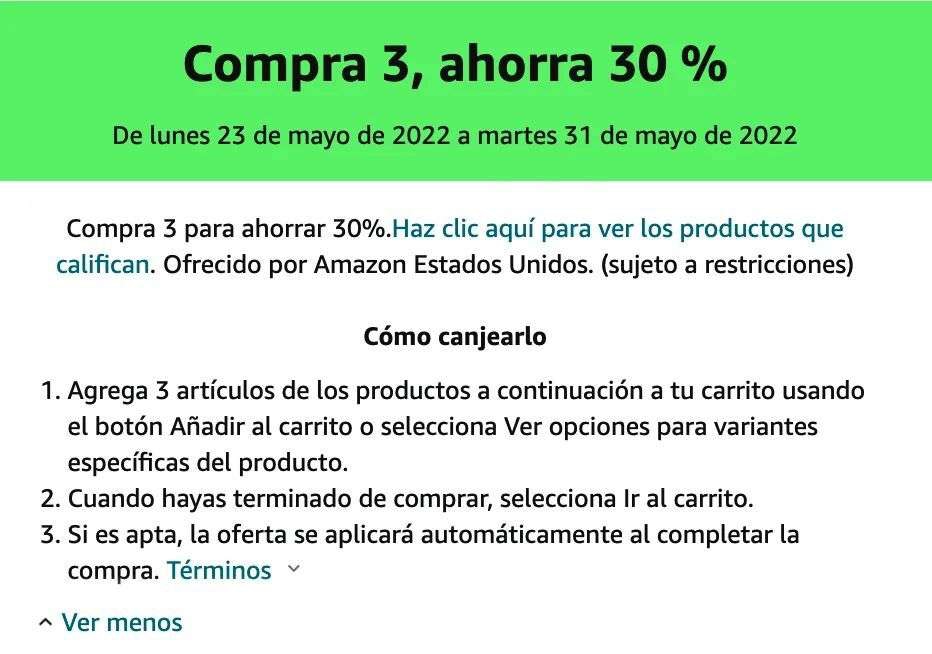 Amazon: Compra 3, ahorra 30 % en ropa seleccionada 