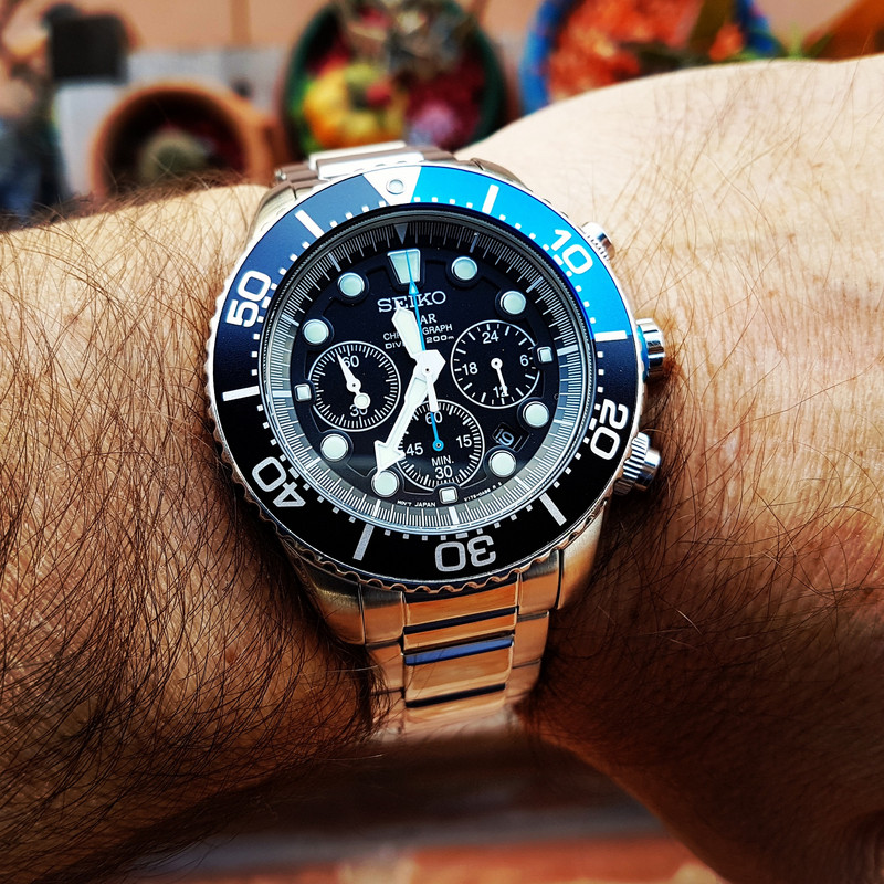 Seiko Solar Daytona Submariner Black  SSC017 200M  (2)