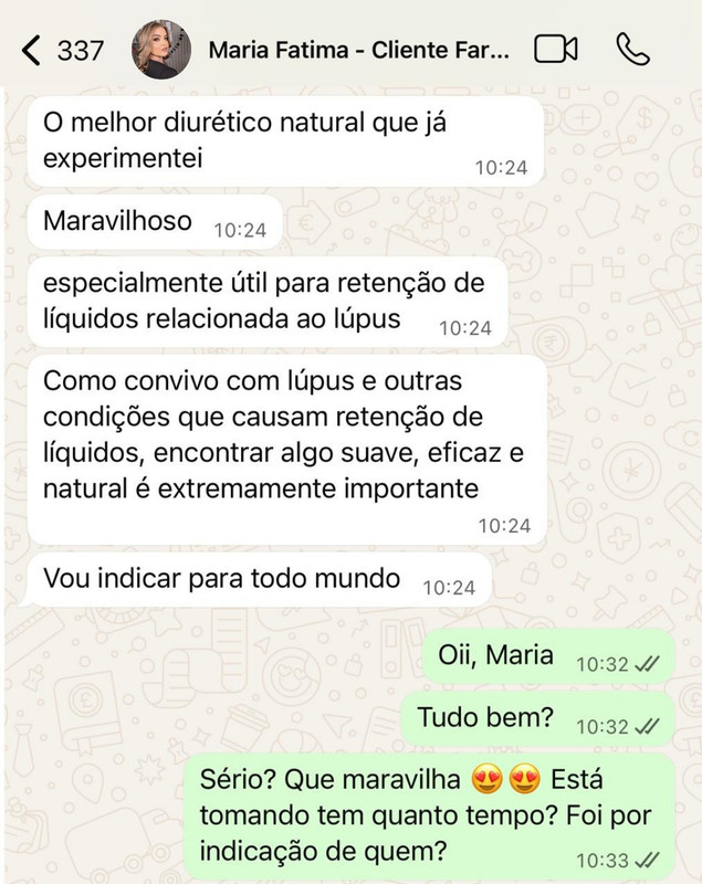 Depoimento de cliente via WhatsApp