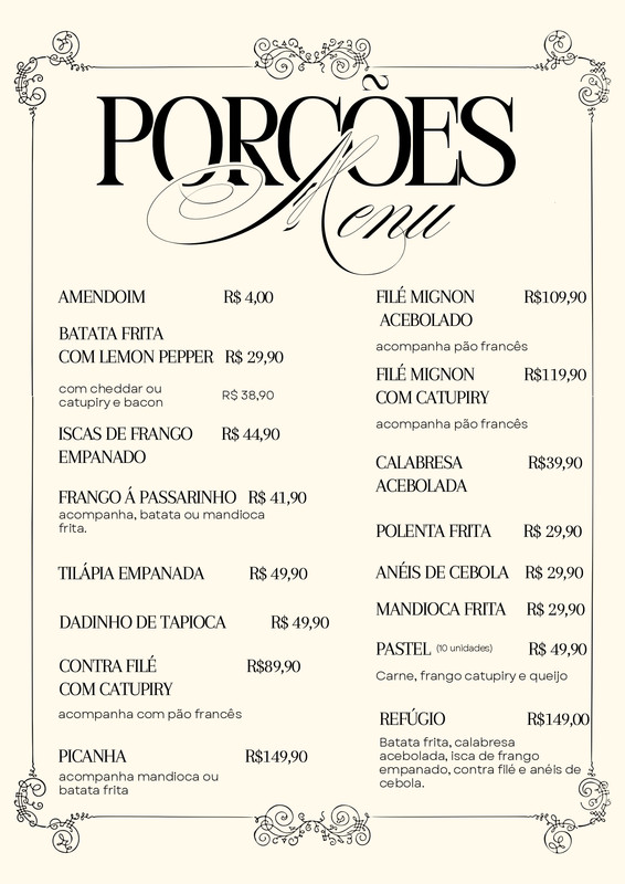 Cardápio Bar 3