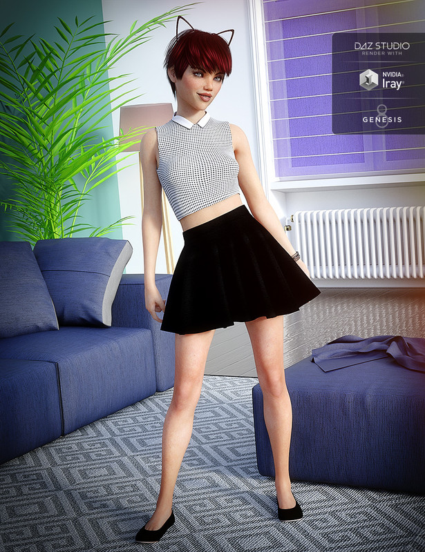 Teen Kitty Outfit for Genesis 8 Female(s) Teen Kitty Outfit for Genesis 8 Female(s)