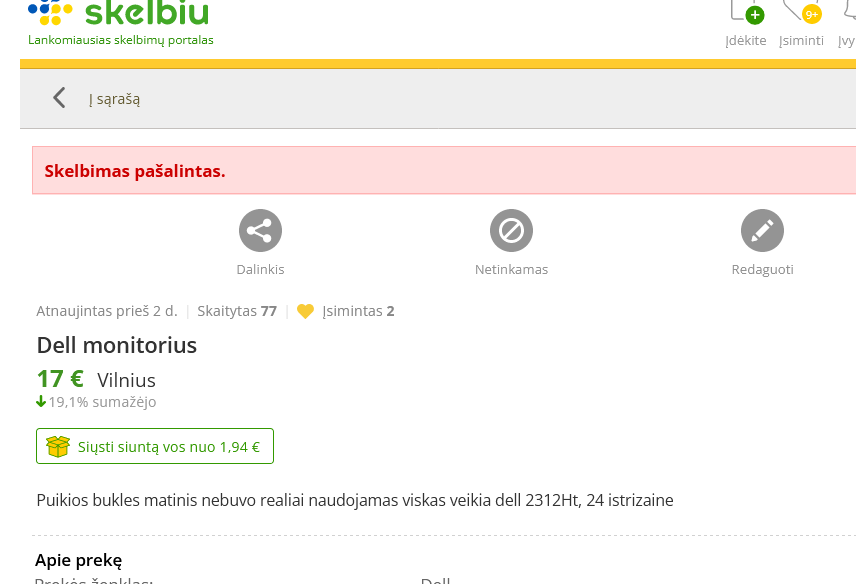 Screenshot 2026 01 29 at 15 34 34 Skelbimai lankomiausias Lietuvoje pardavimo nuomos ir kitų skelbim
