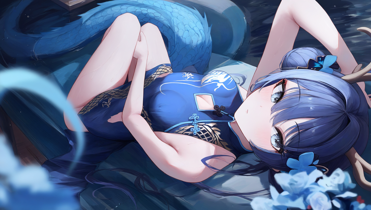 depth of field, 1girl, [kisaki blue archive], monster girl, {{{{dragon girl}}}}, s-864057294