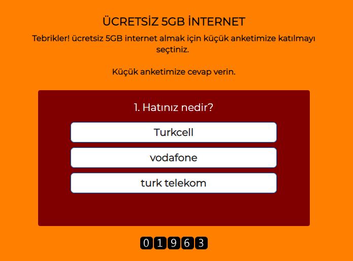 ücretsiz 5gb internet hediye