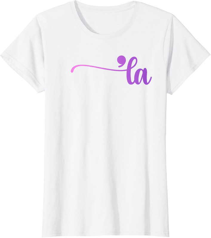 Funny Comma La Coloring , Commala Coloring Design Ladies' Crewneck T-Shirt - Picture 8 of 8