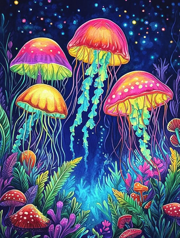 Jellyfish Marine Animal Jigsaw Puzzles Exquisite Ocean Art Puzzle Ideal for Home Wall Decor and Ho