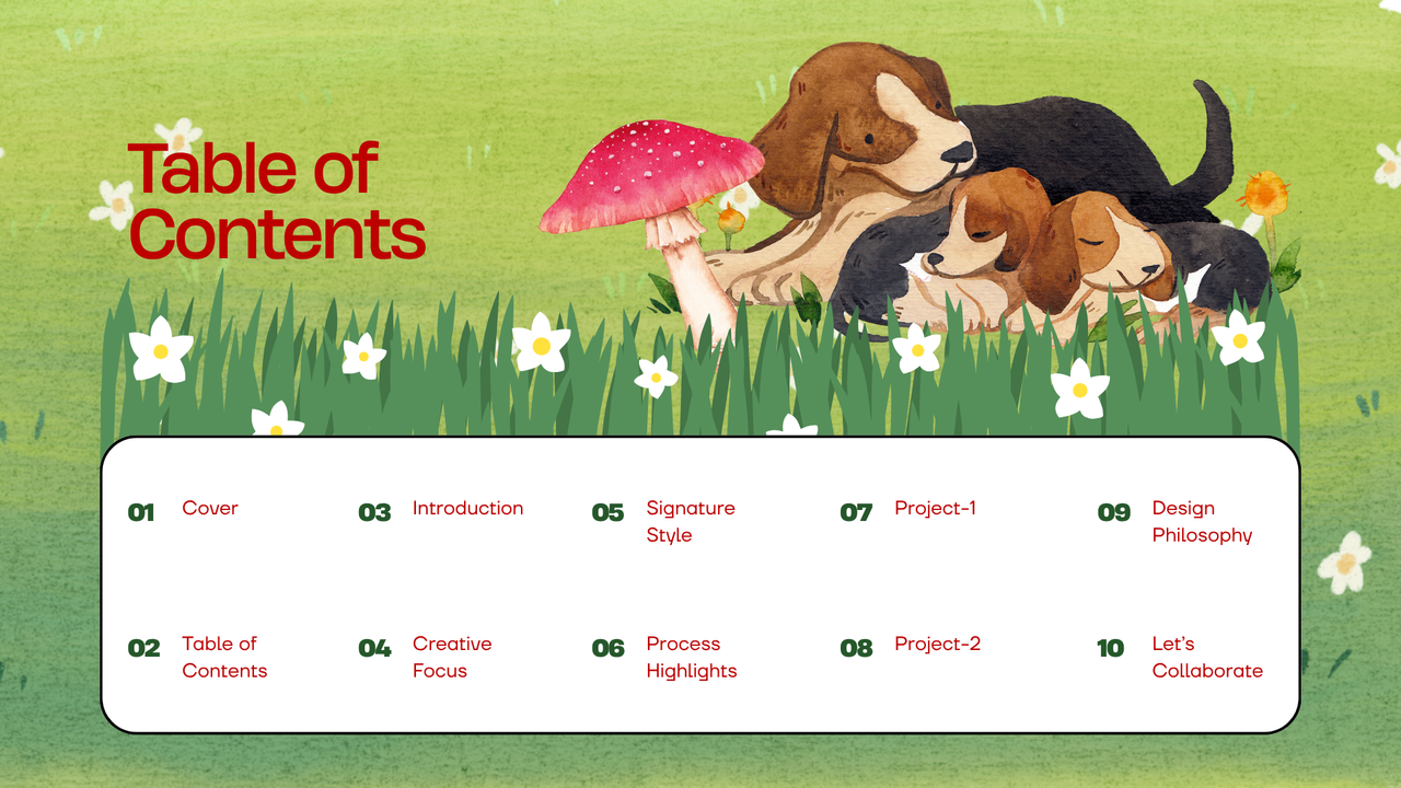 Green and Orange Illustrated Wildlife Creative Portfolio Presentation