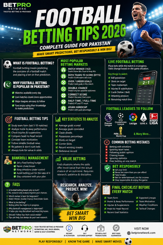 Football Betting Tips 2026 – Complete Guide for Pakistan