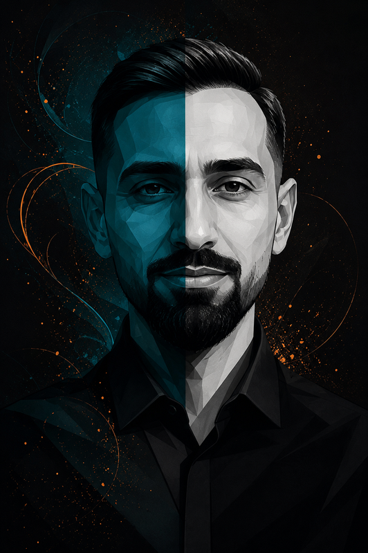 Split-Face Vector Portrait