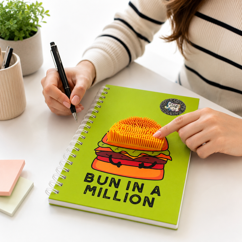 Premium Spiral Notebook with 3D Burger Cover | Gift for Students 10 Premium Spiral Notebook with Burger Cover