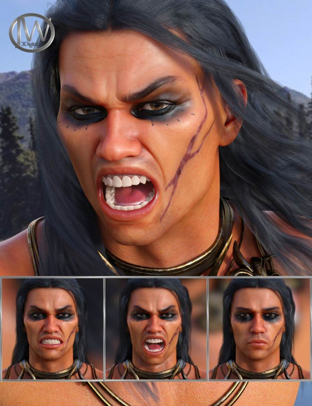 Enraged - Expressions for Genesis 8 Male and Scar 8 