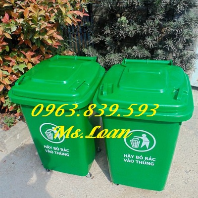 Nơi bán thùng rác nhựa hdpe các loại rẻ HCM./ 0963.839.593 Ms.Loan Ban-thung-rac-do-thi-60-lit-mau-xanh-la-1