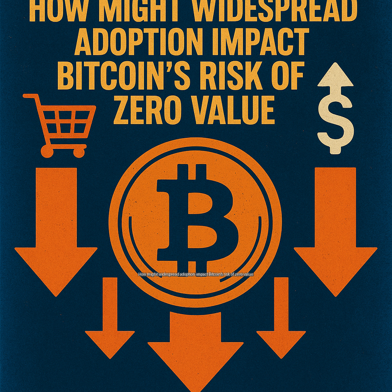 How might widespread adoption impact Bitcoin's risk of zero value