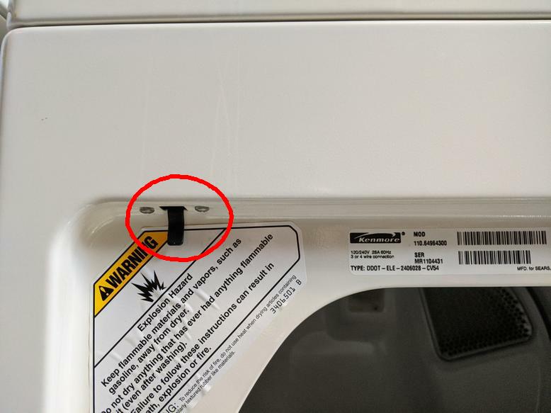 Kwnmore dryer model 110.64964300 door switch access - DoItYourself 