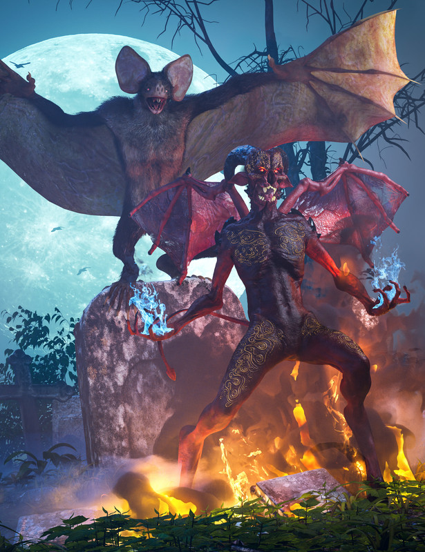 daz3d Werebat VS Demon Bundle Main