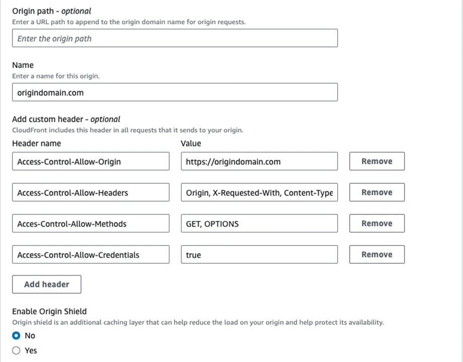 Customizing CloudFront headers for our origin