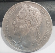 5 francos belgas de 1849 busto laureado 20200828-101637