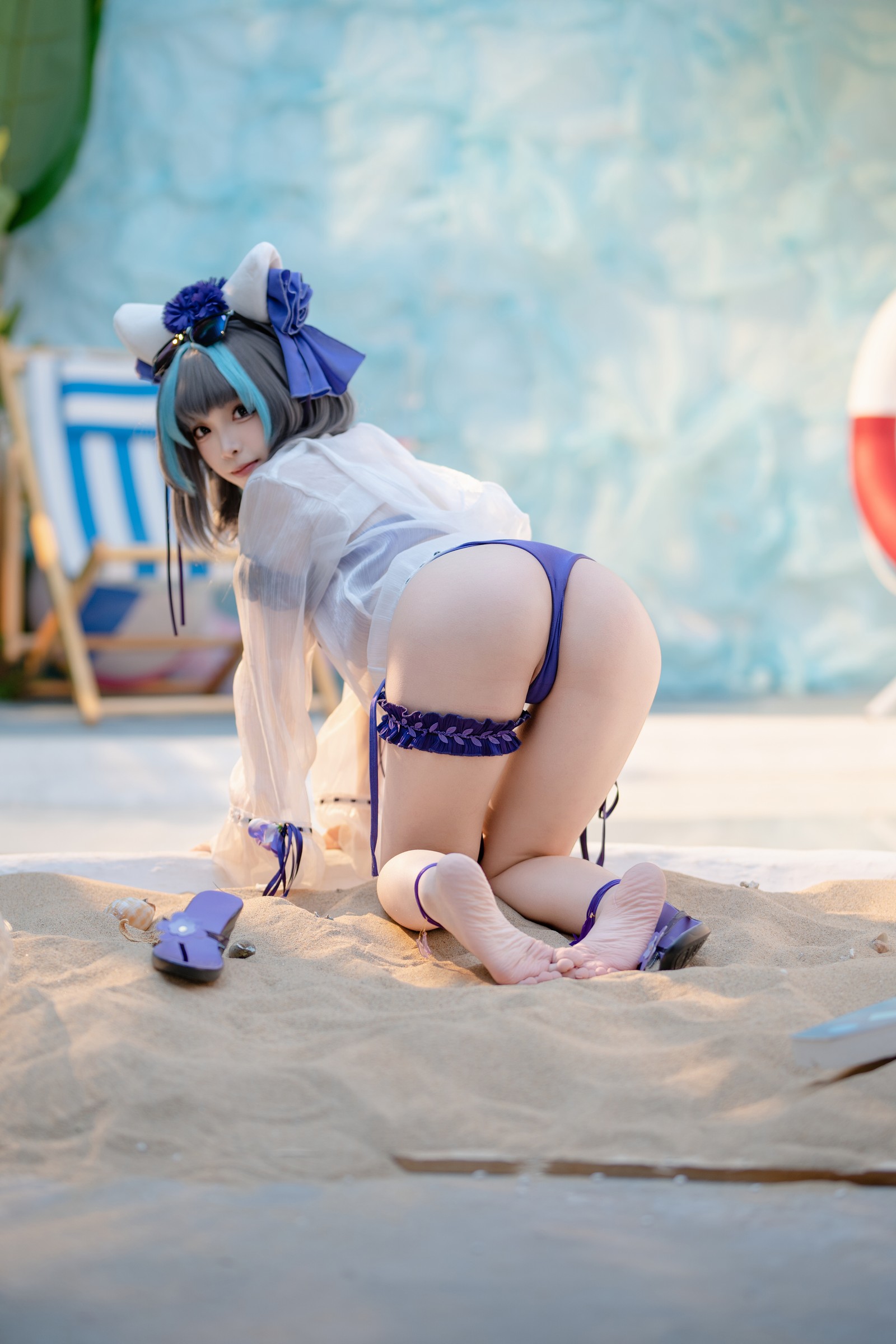 Bangni邦尼 – 泳装柴郡 Cosplay 高清写真集（86P-832MB）碧蓝航线插图9
